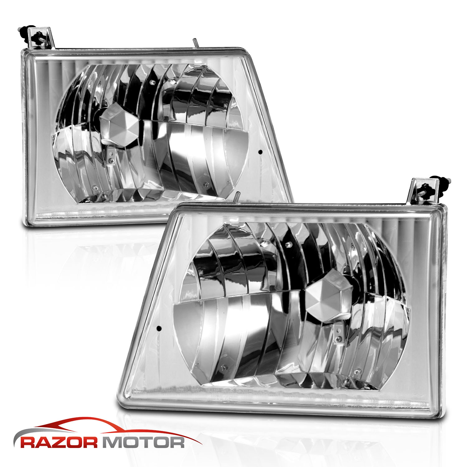 19922006 Chrome Headlights Pair For Ford Econoline Van E150 E250 E350
